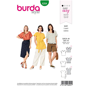 Patron Burda 6204 T-shirt blouse femme réversible - du 36 au 46