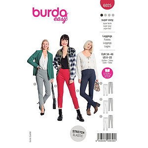 Patron Burda 6025 - Pantalons style leggins qui amincissent la silhouette du 36 au 46 (FR)#