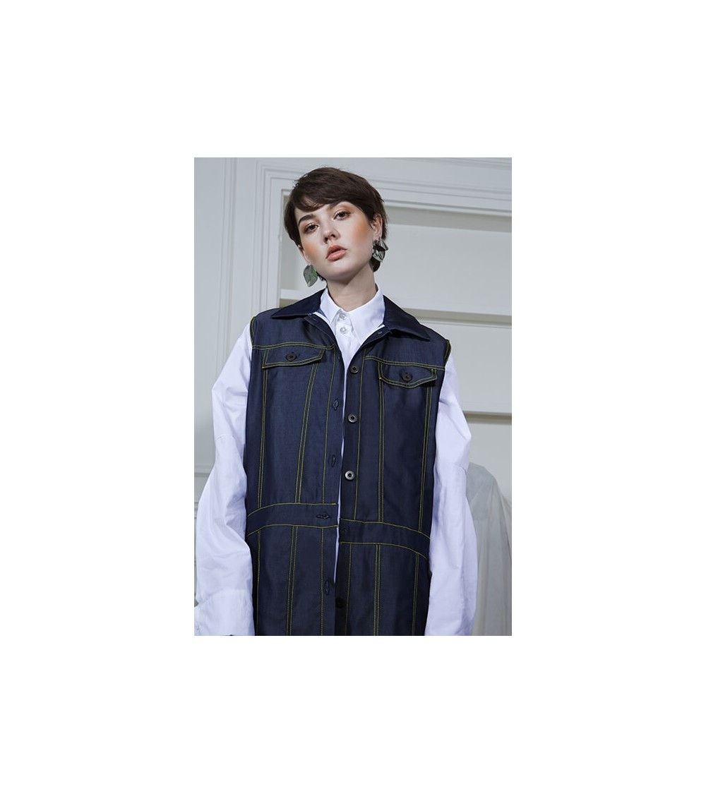 Patron DP studio Le 802 - Blouson gilet à effet jeans sans manche femme