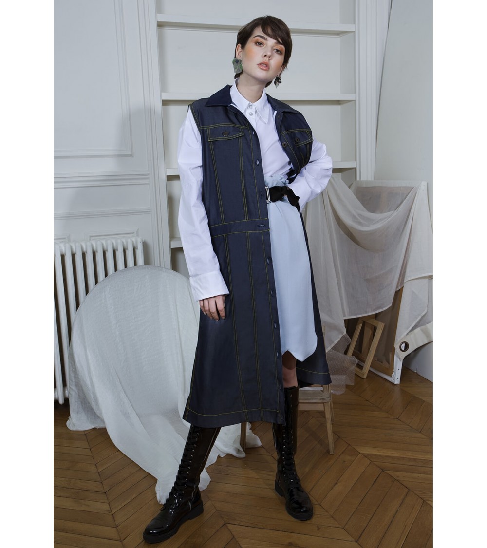 Patron DP studio Le 802 - Blouson gilet à effet jeans sans manche femme