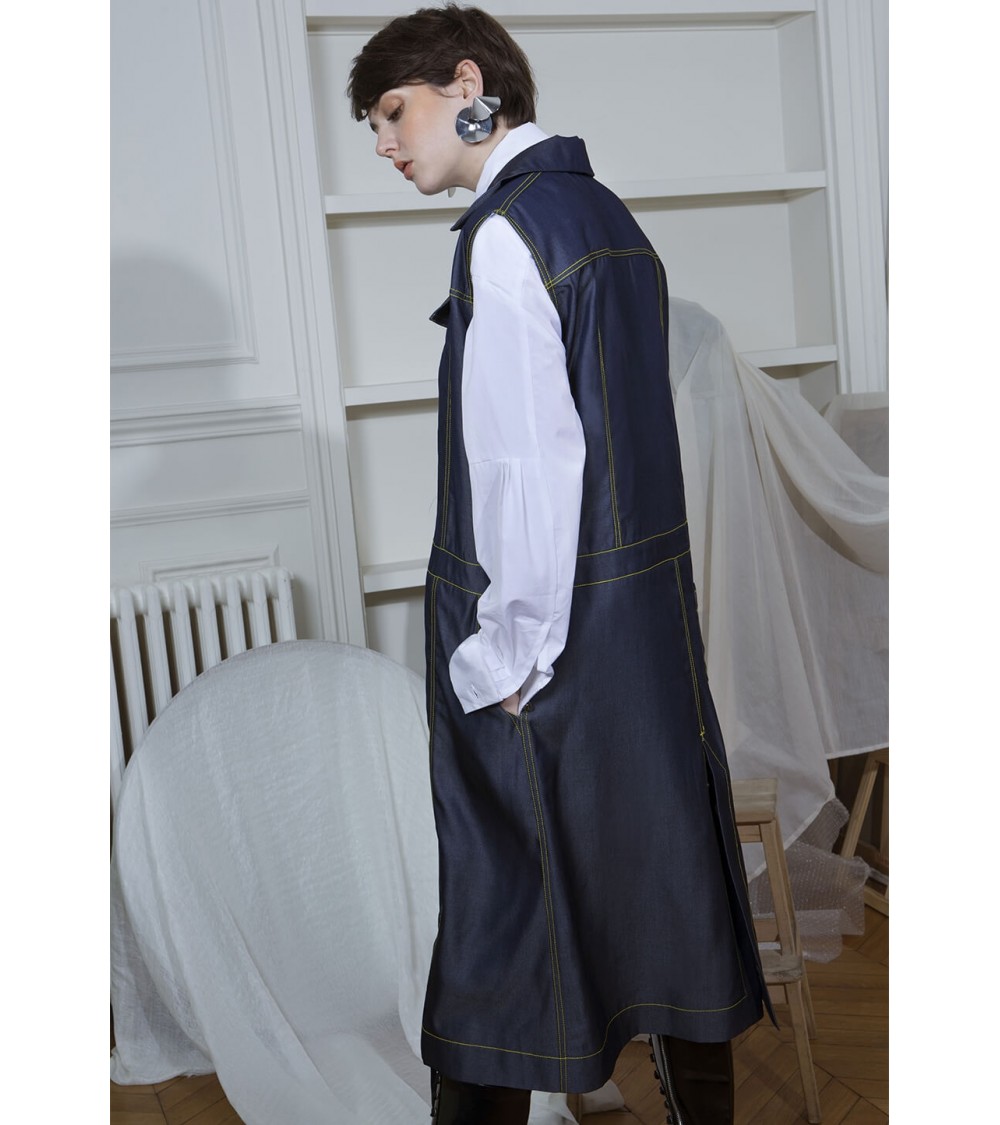 Patron DP studio Le 802 - Blouson gilet à effet jeans sans manche femme