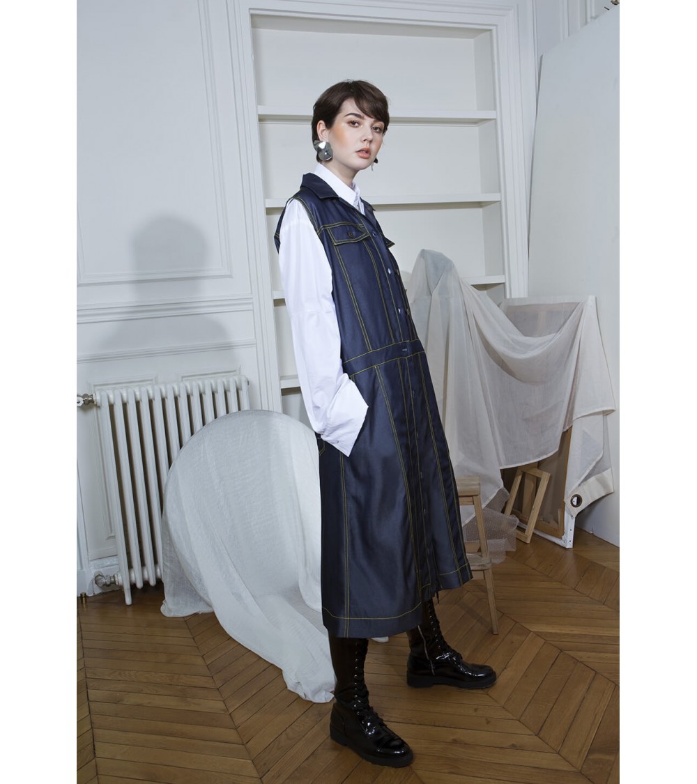Patron DP studio Le 802 - Blouson gilet à effet jeans sans manche femme
