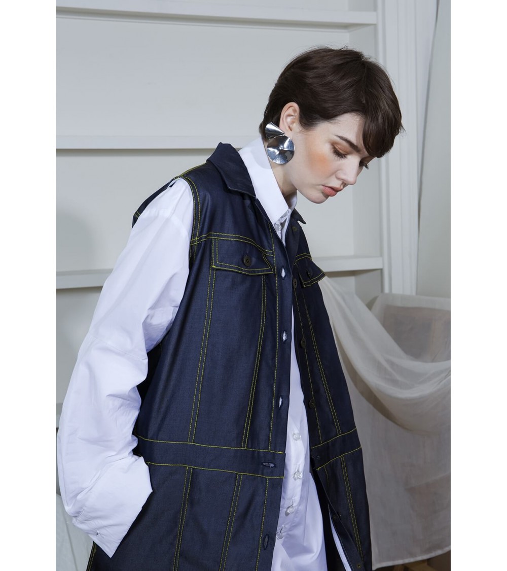 Patron DP studio Le 802 - Blouson gilet à effet jeans sans manche femme