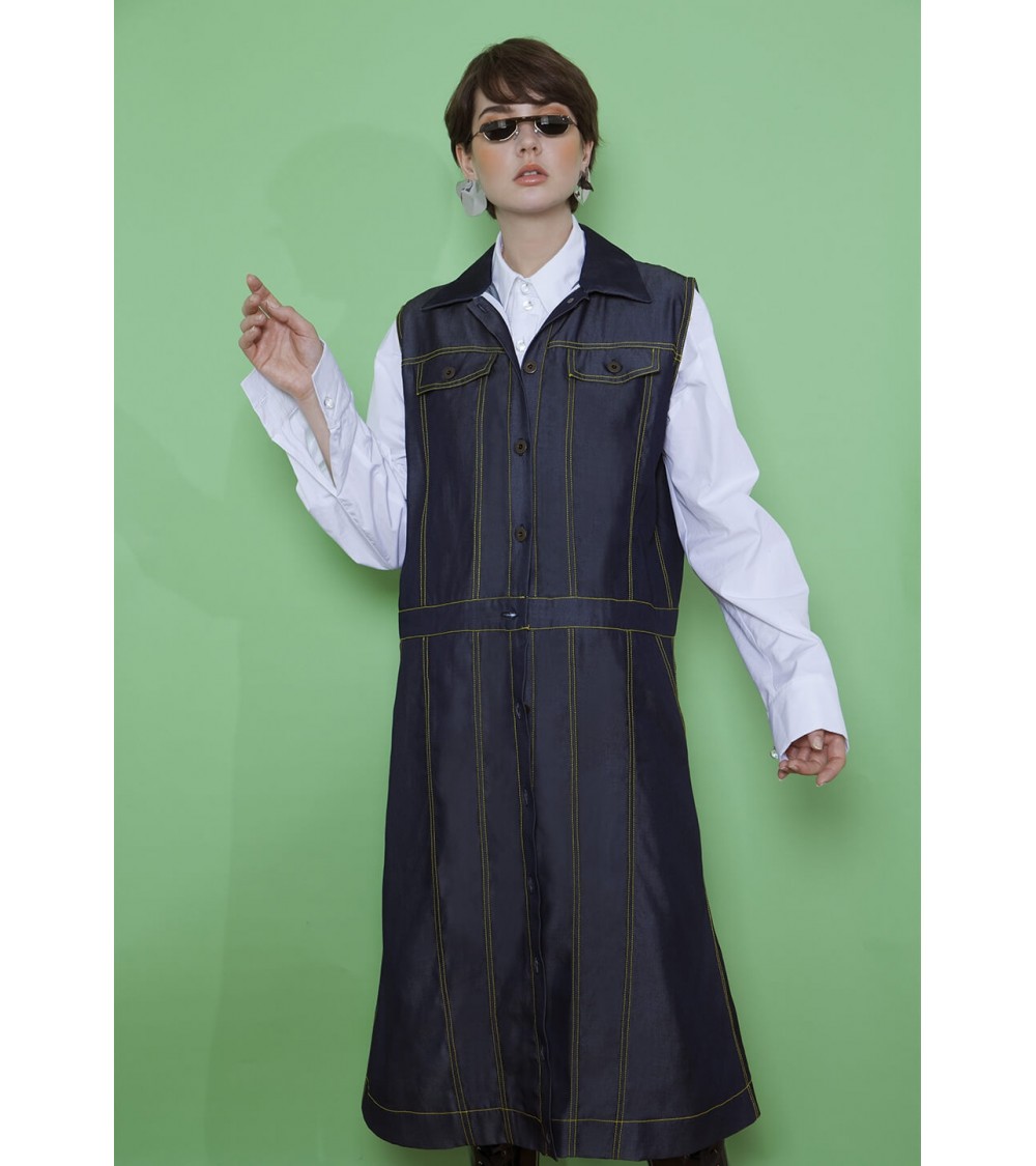 Patron DP studio Le 802 - Blouson gilet à effet jeans sans manche femme