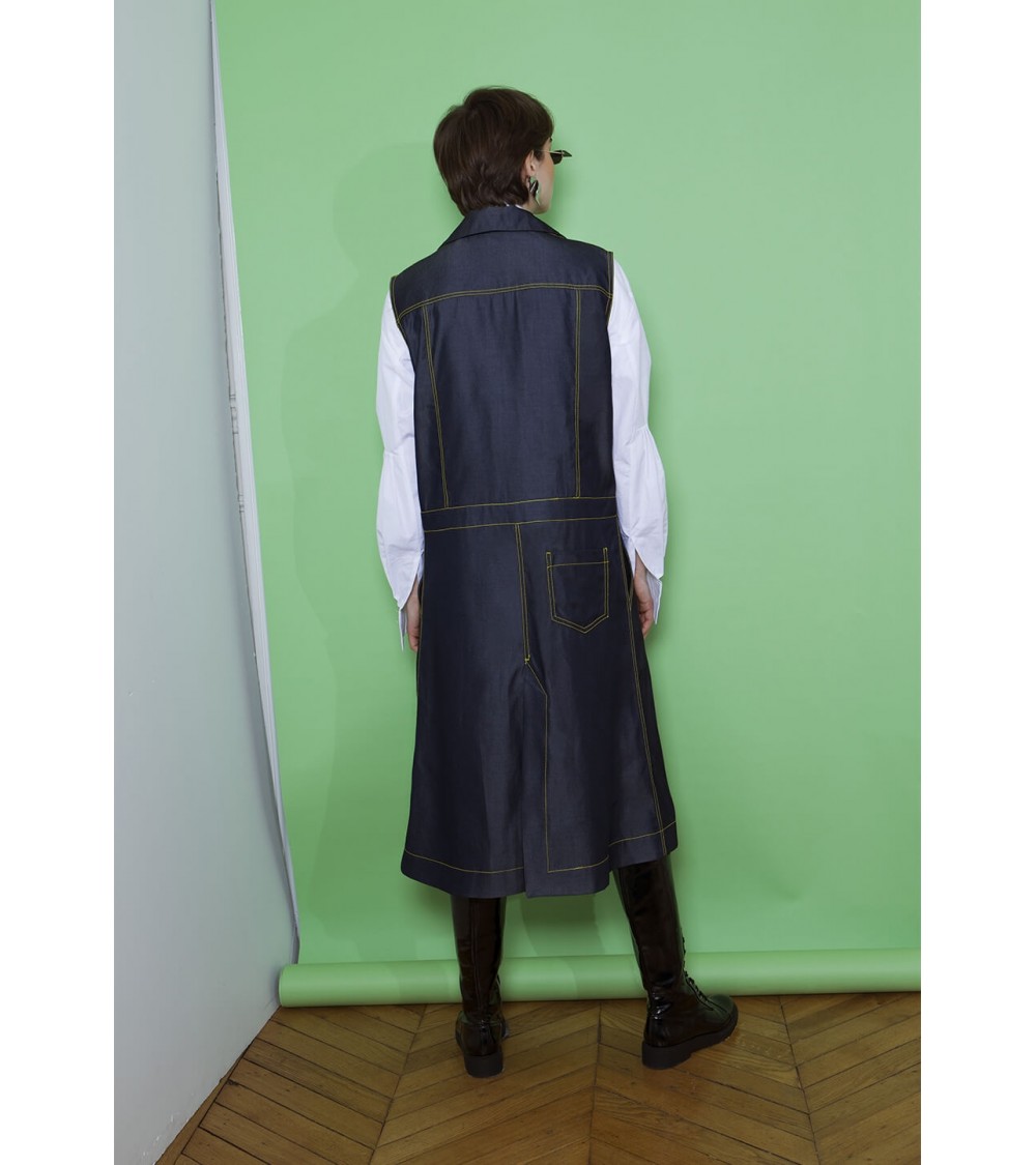 Patron DP studio Le 802 - Blouson gilet à effet jeans sans manche femme