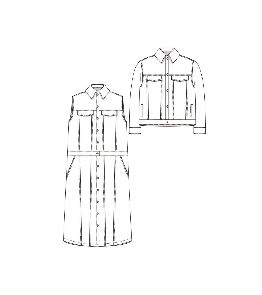 Patron DP studio Le 802 - Blouson gilet à effet jeans sans manche femme