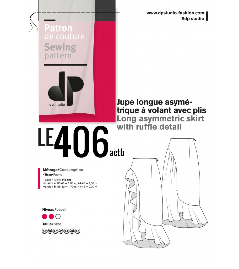 Patron DP Studio Le 406 - Jupe asymétrique femme