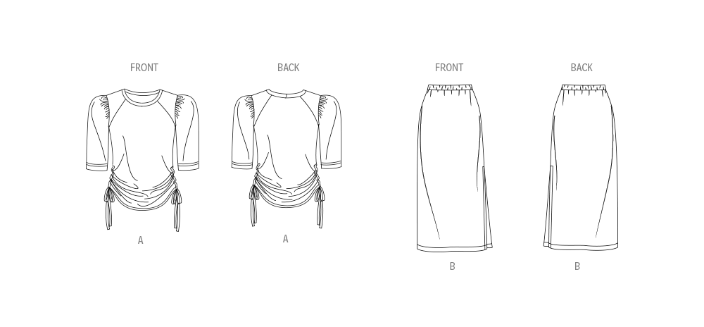 Patron New Look 6782 - Haut et Jupe en Tricot pour Jeunes Femmes