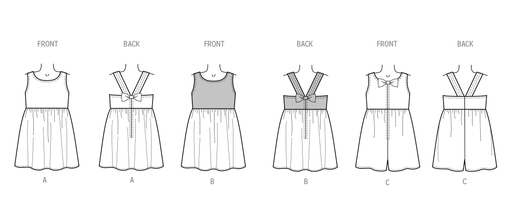 Patron New Look 6784 -  Robes et Barboteuse pour Enfants