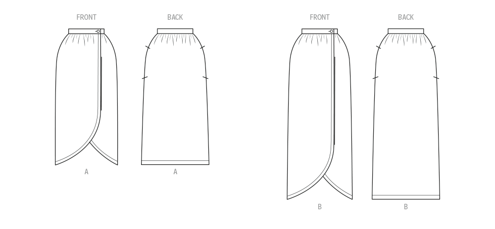 Patron New Look 6813 -  Jupe porte feuille