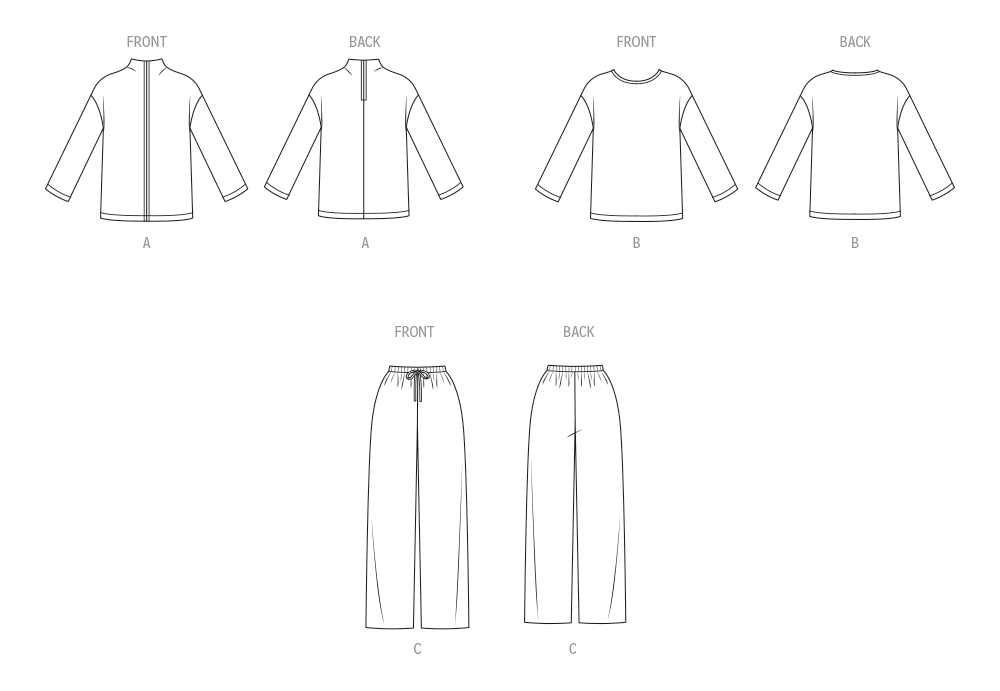 Patron New Look 6814 -  Hauts en maille et pantalon