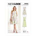 Patron NewLook 6665 Robe patineuse mi - longue