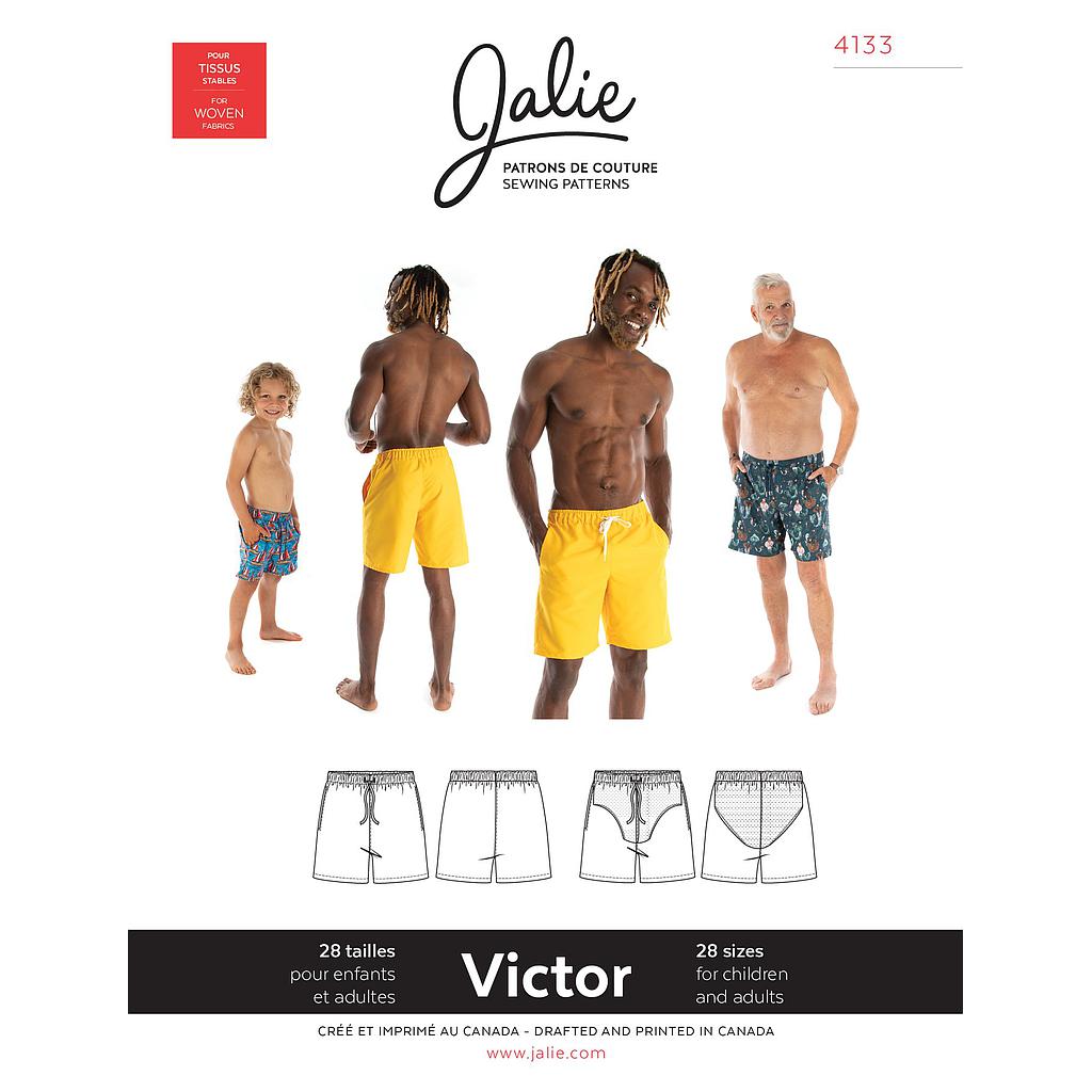 Patron Jalie 4133 VICTOR- Short de baignade- Homme, Enfants Mixte    