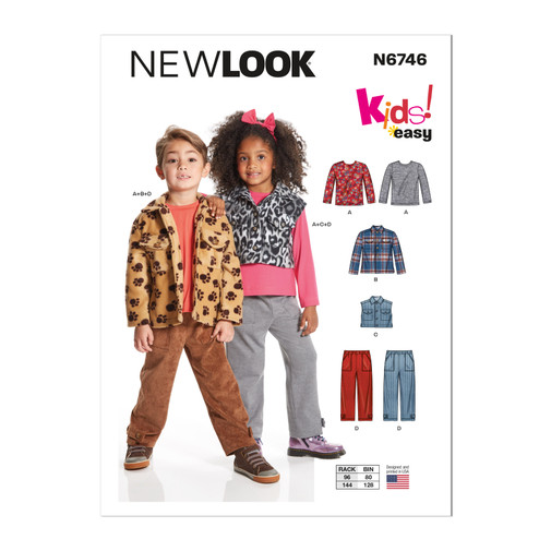 Patron New Look 6746 -  Veste et pantalon du 98 à 128 (FR)