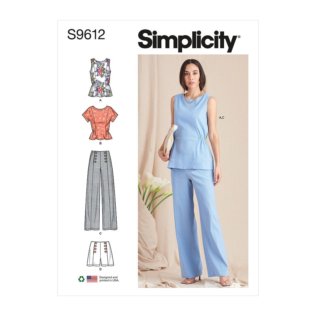 Patron Simplicity 9612 - Hauts, Pantalons et Shorts pour jeunes filles