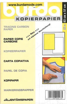 Papier Carbone Burda Jaune et Blanc - 2 feuilles 83 x 57 cm