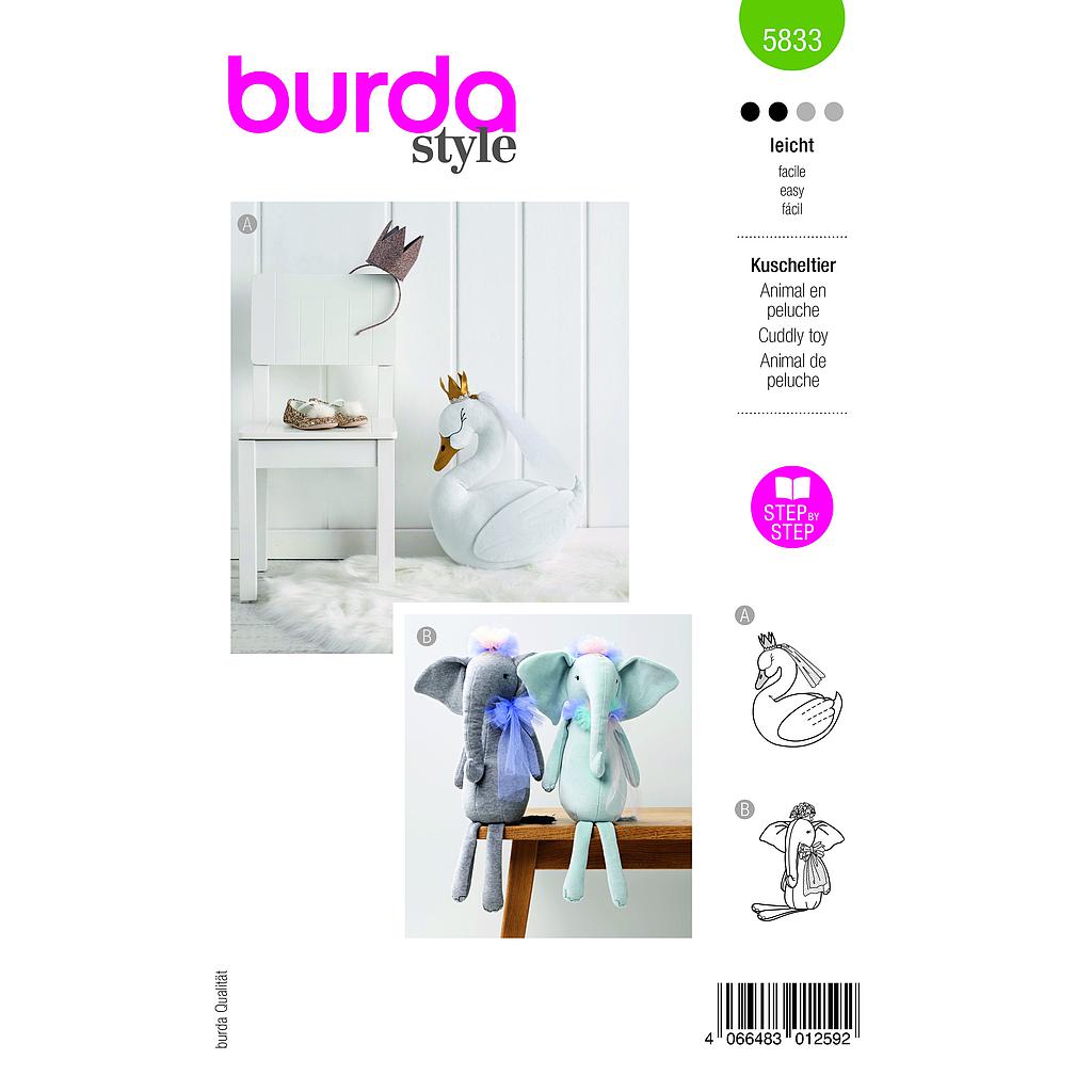 Patron Burda 5833-Animaux en peluche