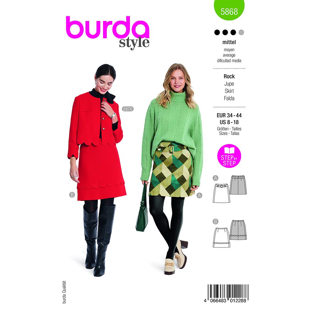 Patron Burda 5868-Jupe