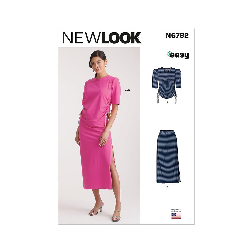 Patron New Look 6782 - Haut et Jupe en Tricot pour Jeunes Femmes