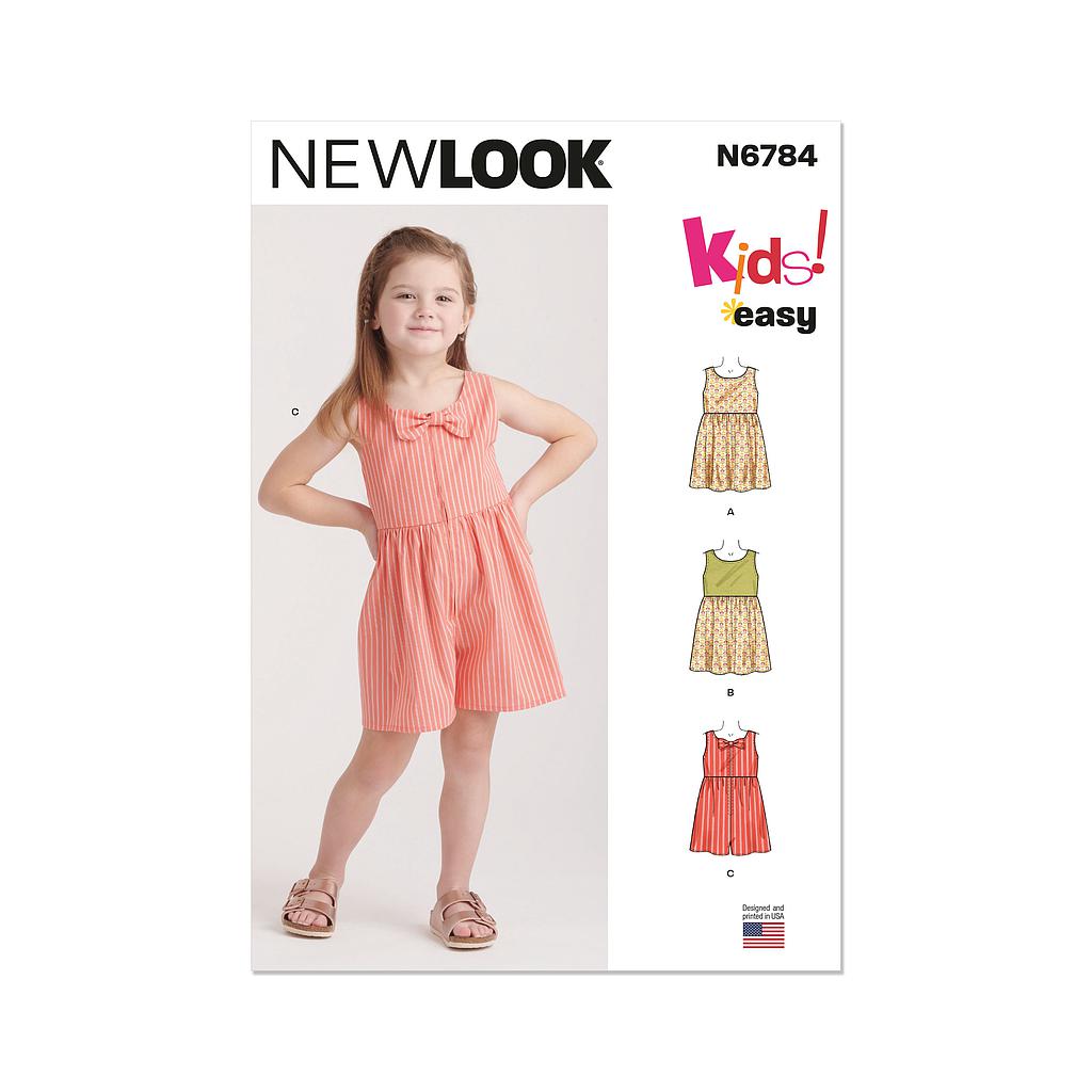 Patron New Look 6784 -  Robes et Barboteuse pour Enfants