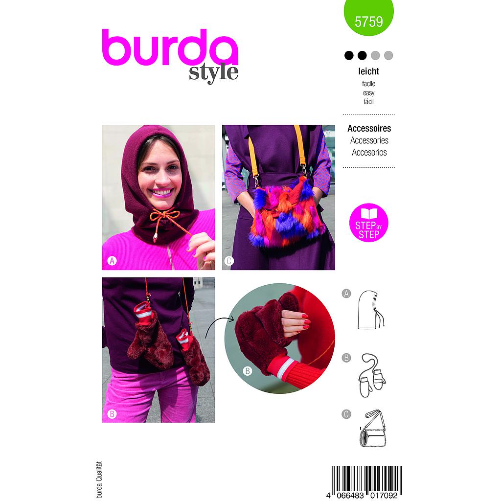 Patron Burda 5759 - Accessoires Automne/Hiver