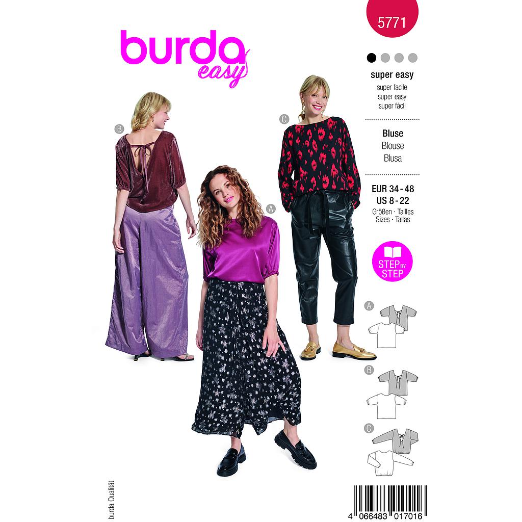Patron Burda 5771 - Trois blouses