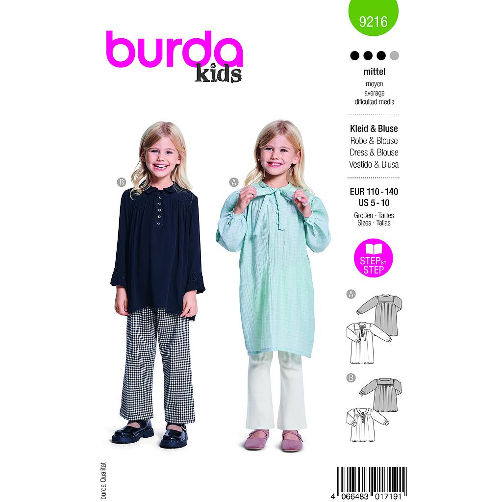 Patron Burda 9216 - Robe élégante pour enfants