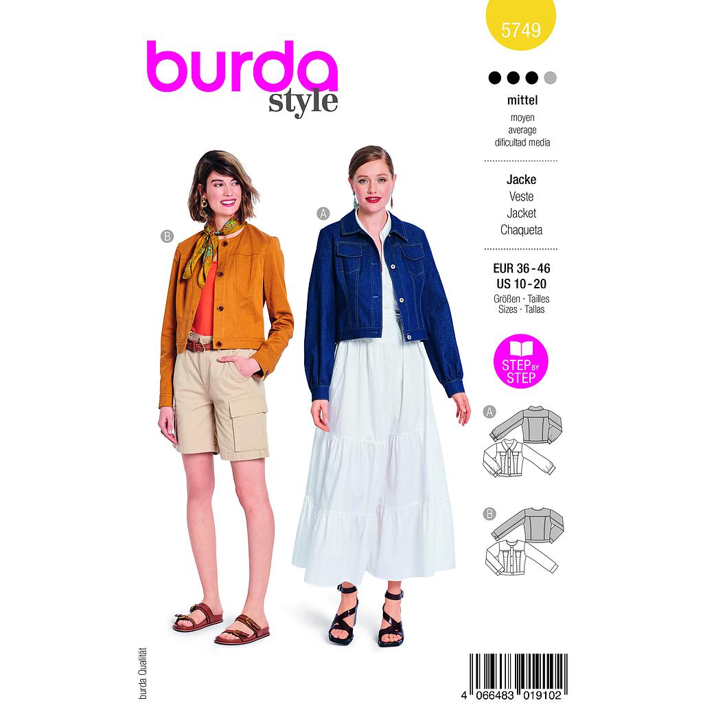 Patron Burda 5749 - Veste
