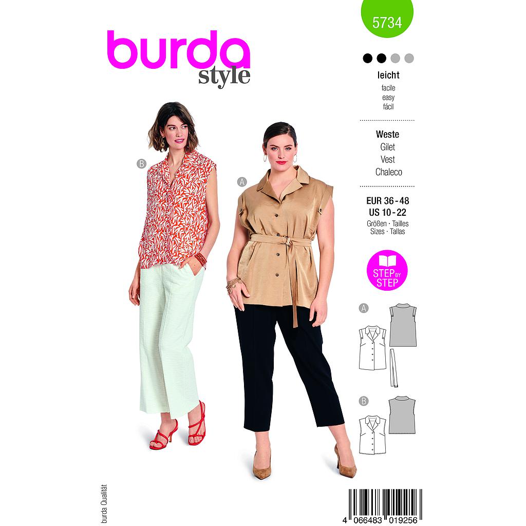 Patron Burda 5734 - Gilet