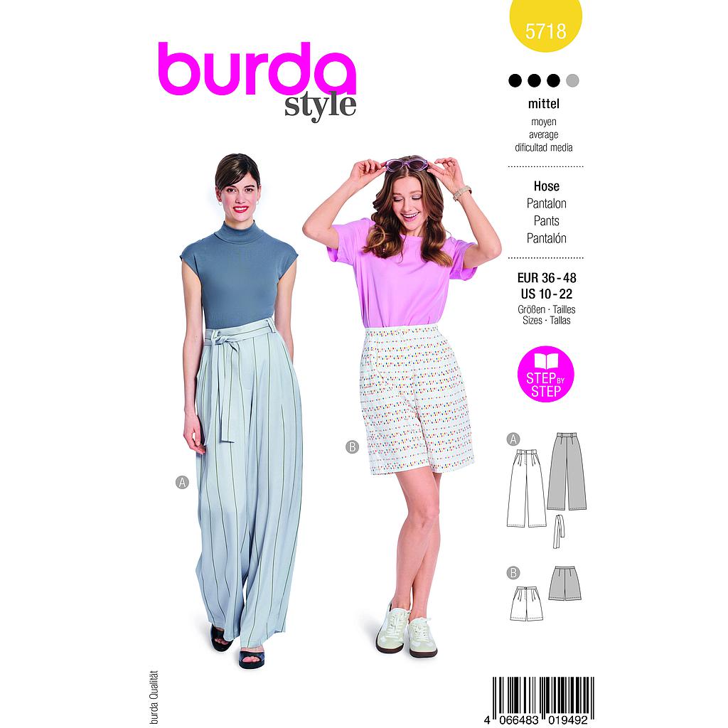 Patron Burda 5718 - Pantalon 