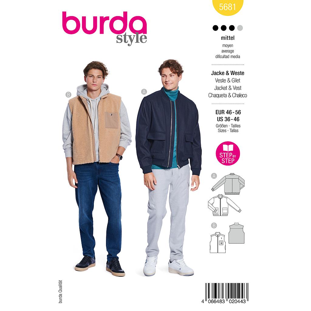 Patron Burda 5681 - Blouson et gilet