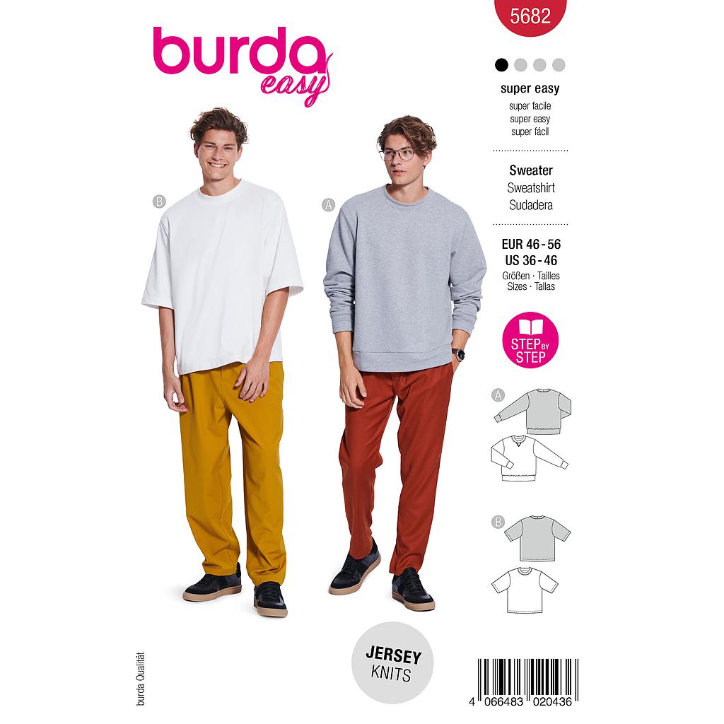 Patron Burda 5682 - Sweat-Shirt et t-shirt