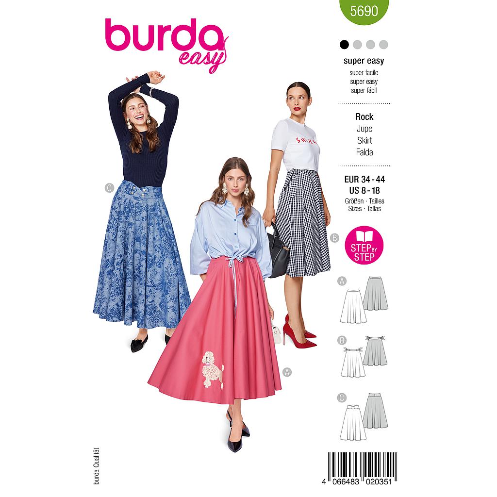 Patron Burda 5690 - Jupe