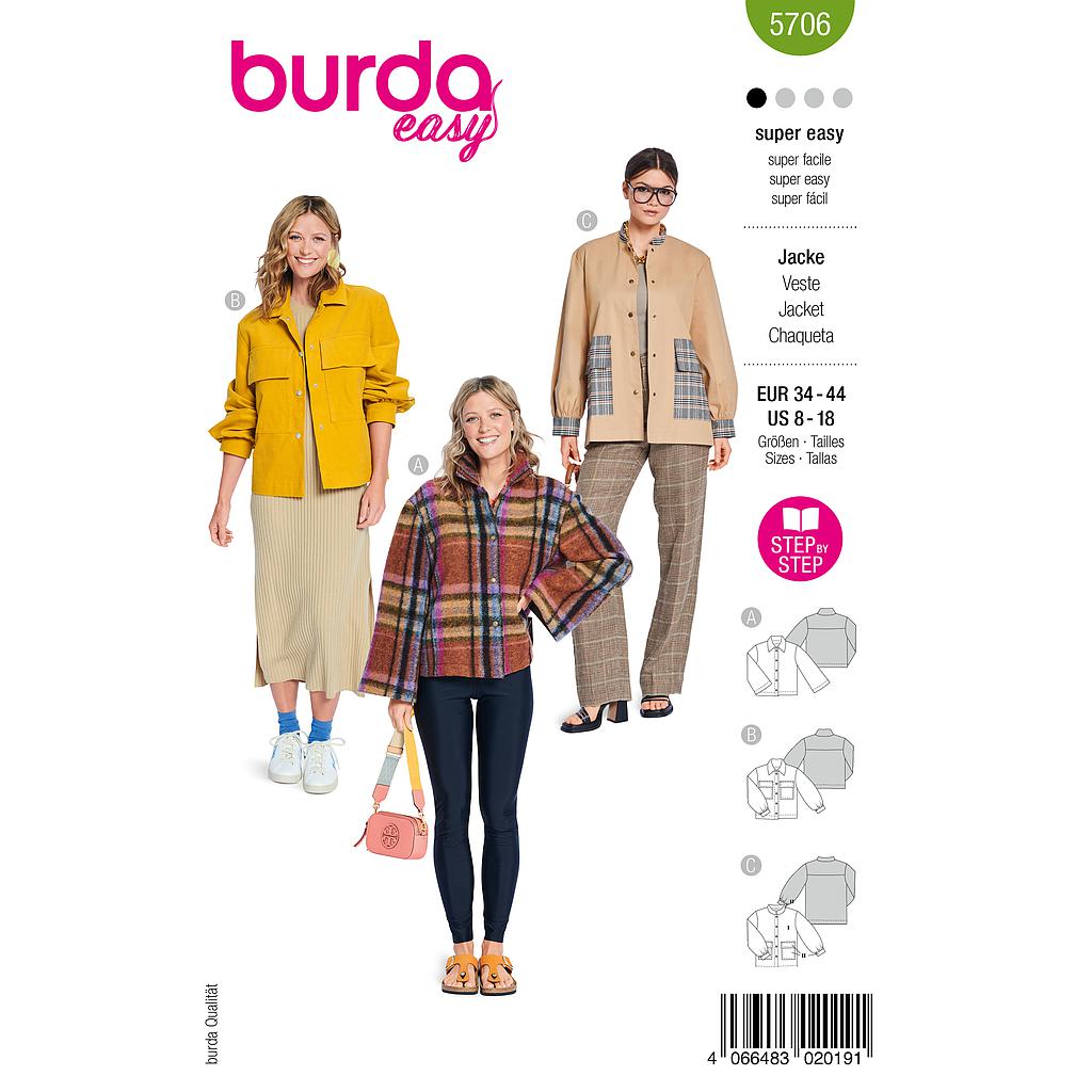 Patron Burda 5706 - Veste