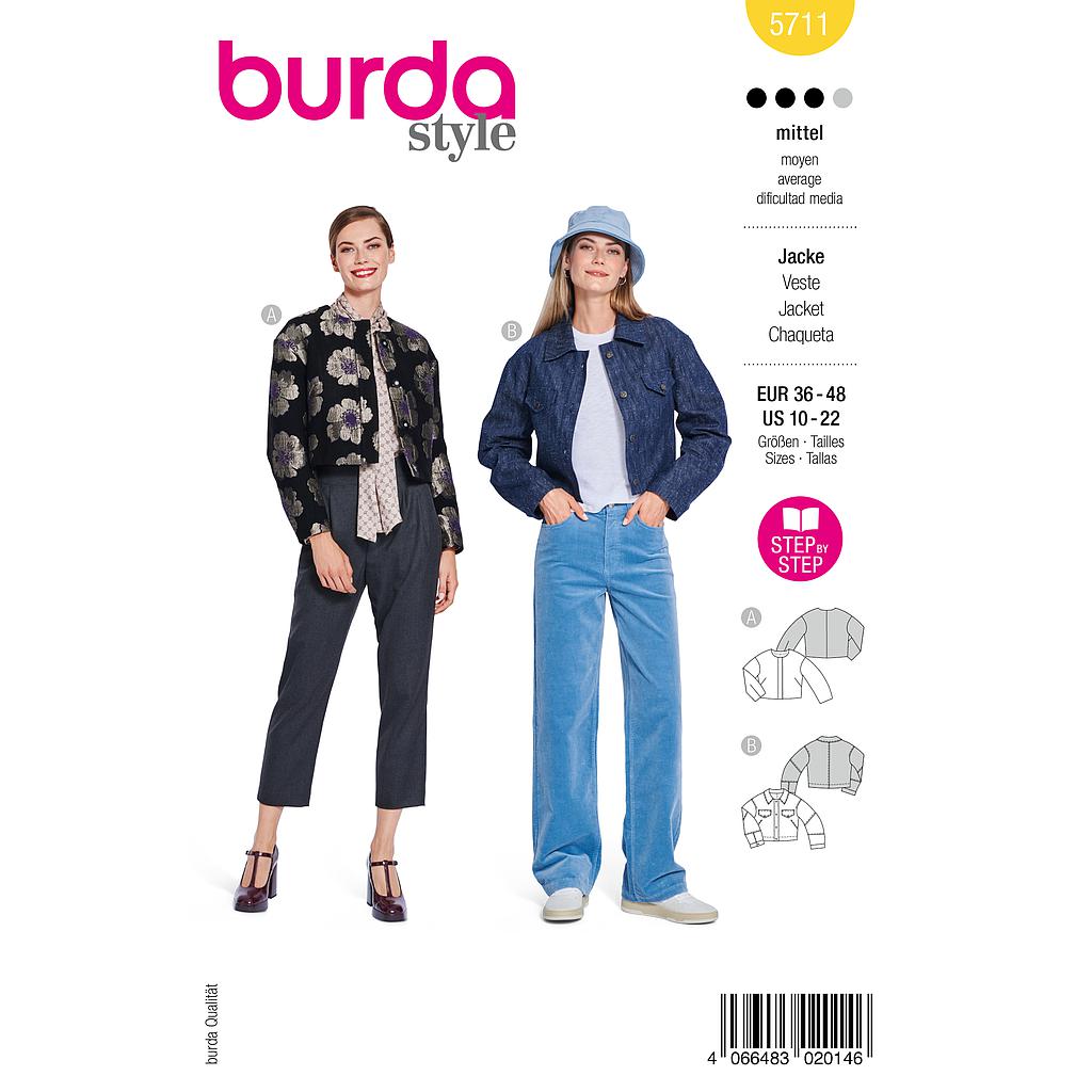 Patron Burda 5711 - Veste