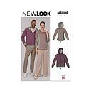 Patron New Look 6806 -  Sweats à capuche unisexes