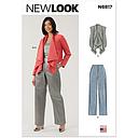 Patron New Look 6817 -  Gilet drapé, veste et pantalon