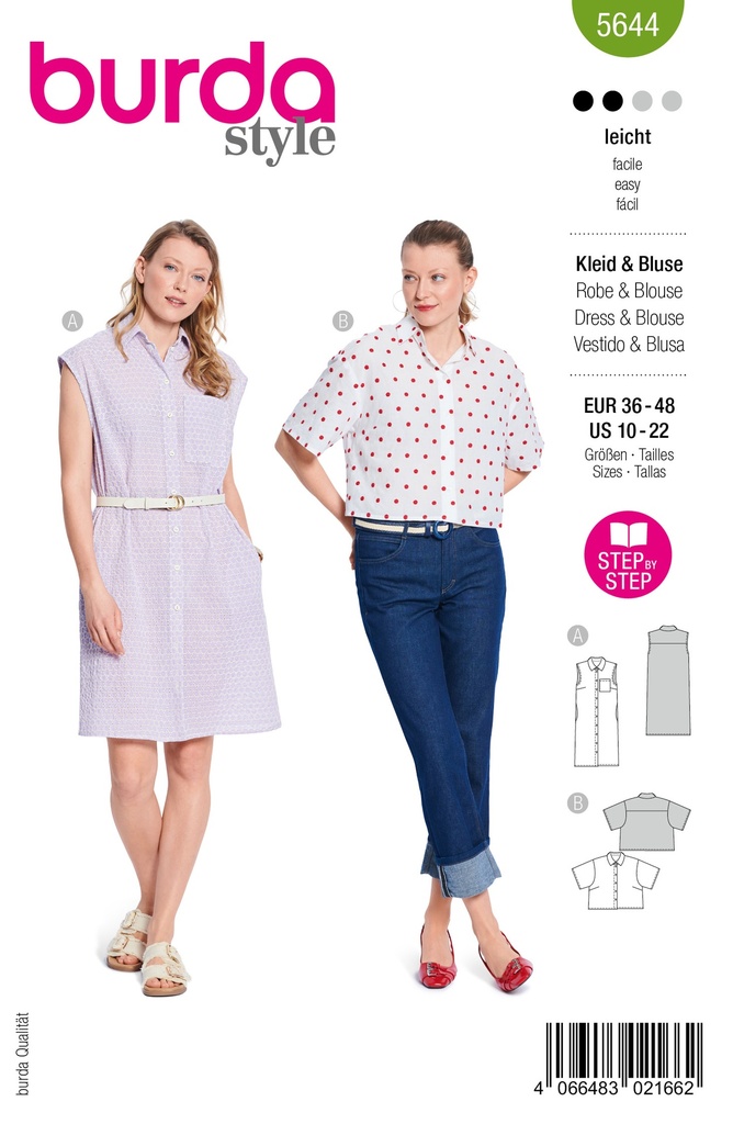 Patron Burda 5644 - Robe et chemisier 