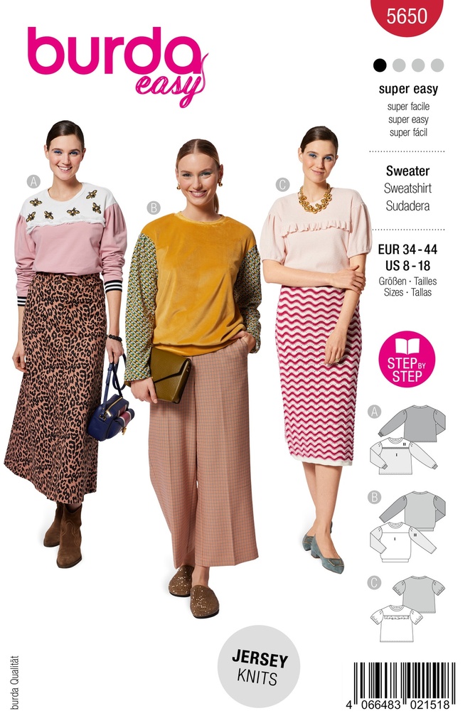 Patron Burda 5650 - Sweat-shirt