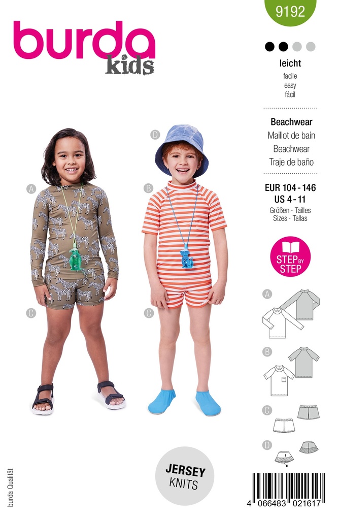 Patron Burda 9192 - Vêtements de plage