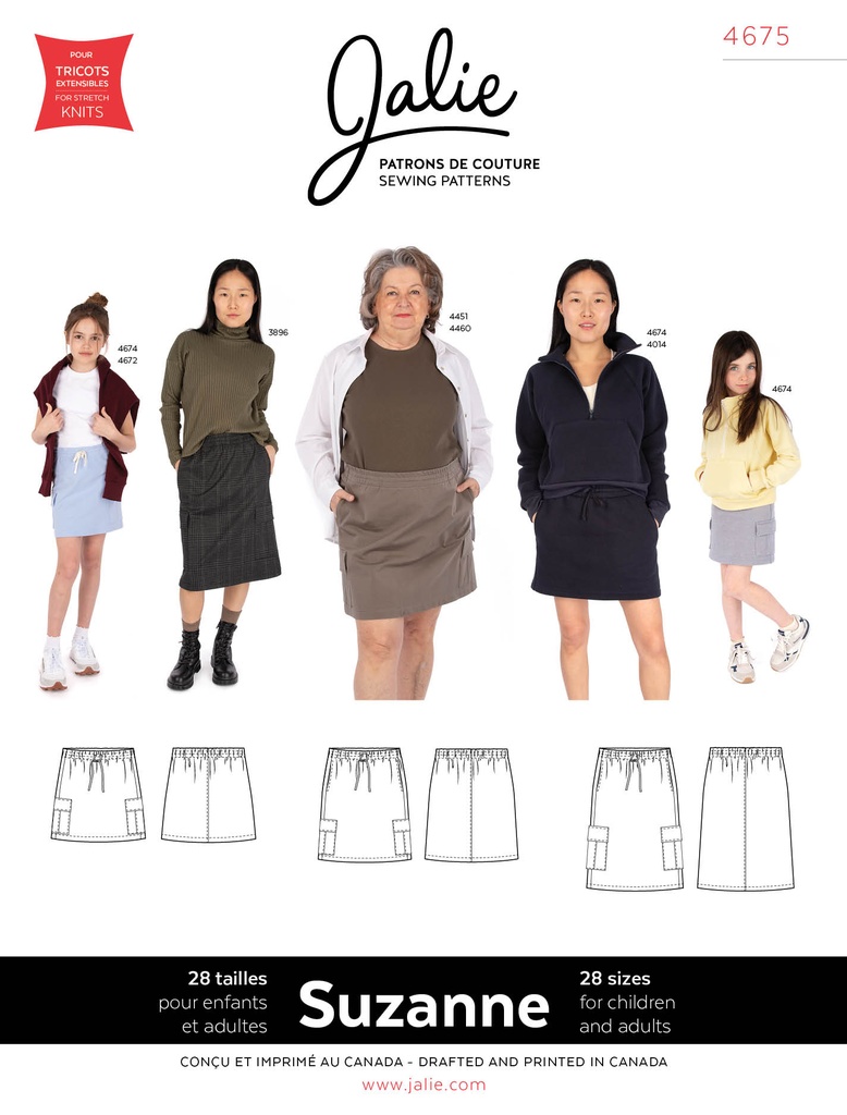 Patron Jalie 4675 SUZANNE - Jupe cargo