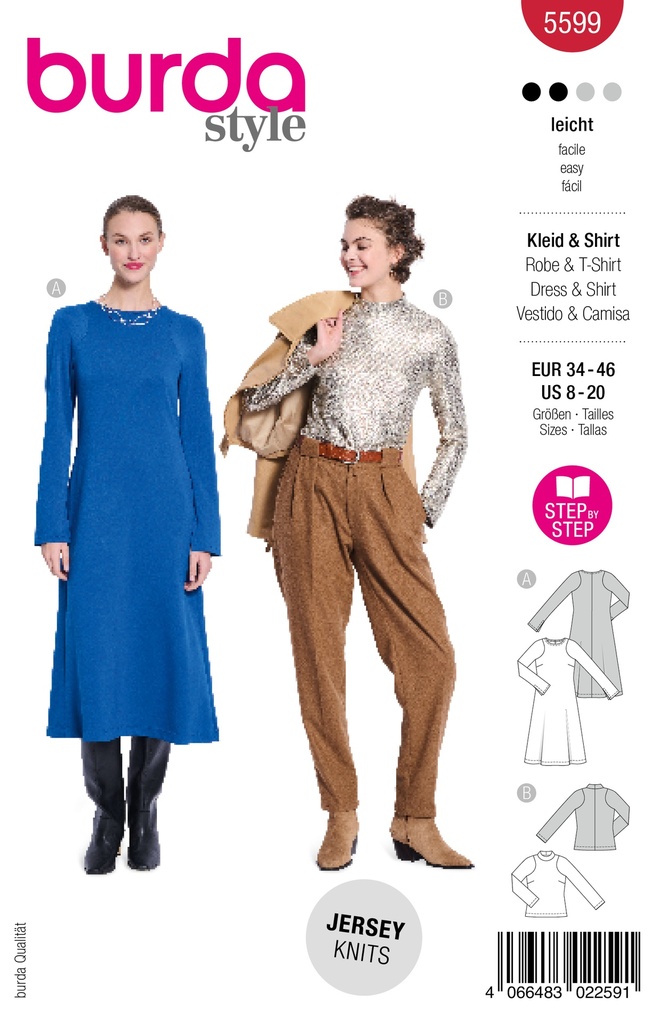 Patron Burda 5599 - Robe et t-shirt