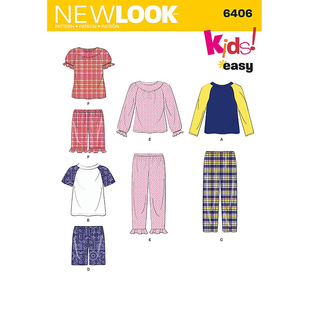 Patron New Look 6406 Pyjama enfants#
