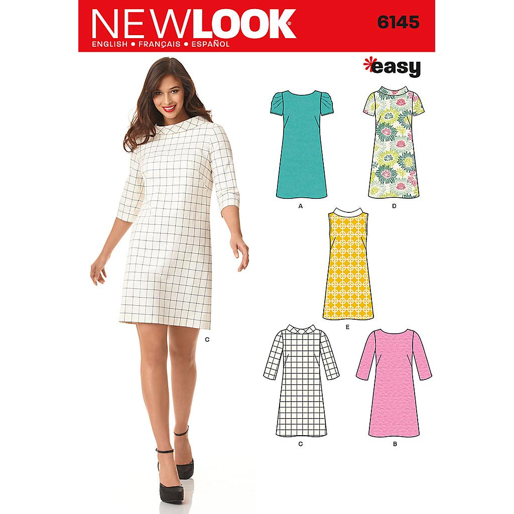 Patron New Look 6145 Robe droite