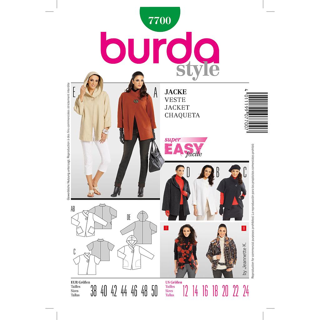 Patrón Nº7700 Burda Style: Chaqueta. pantalón