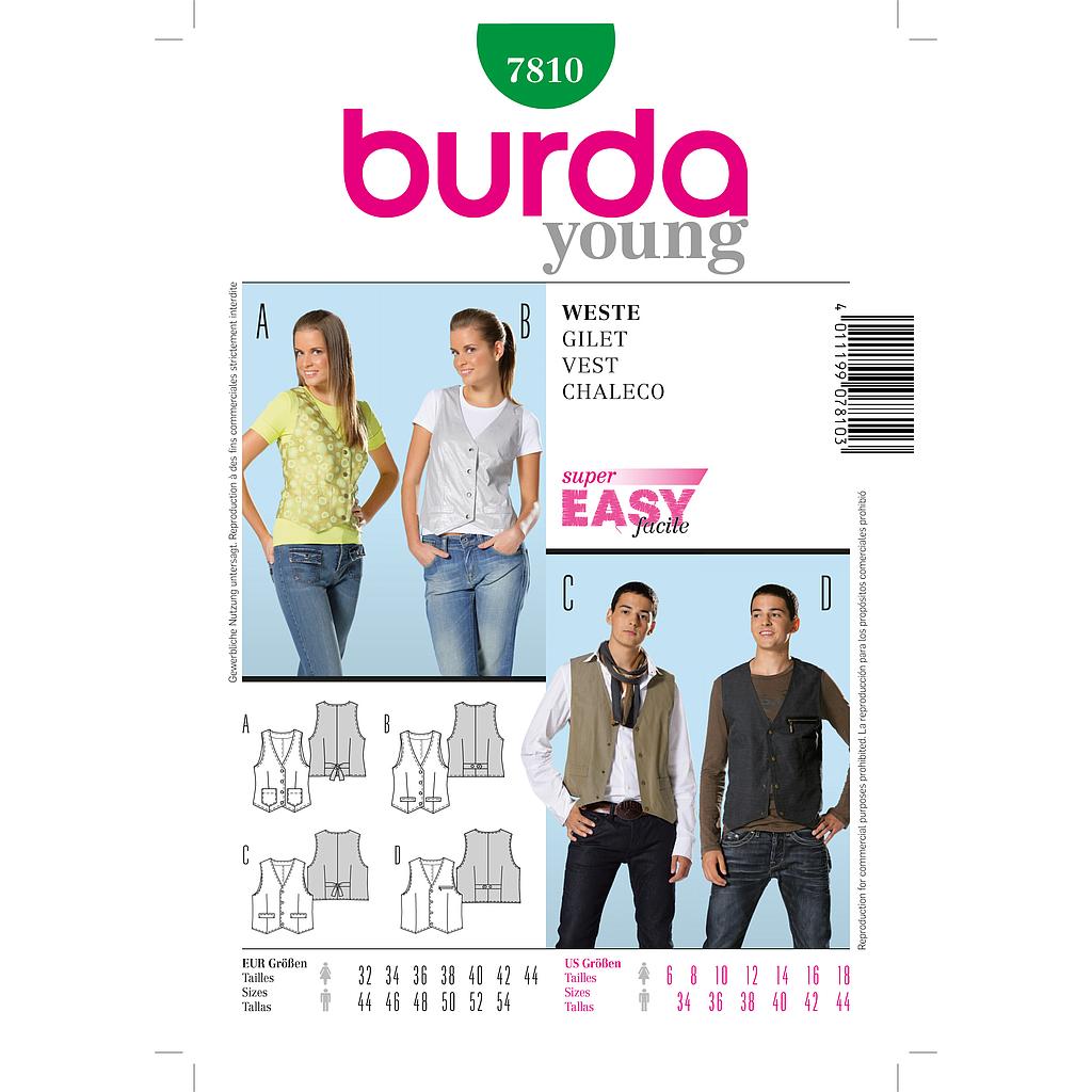 Patron Burda 7810 Gilet