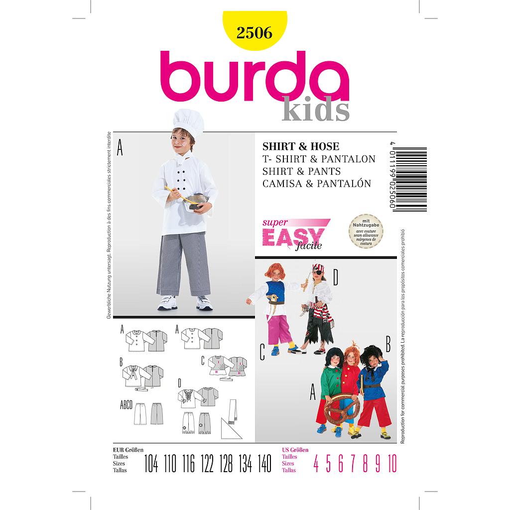 Patron Burda Carnaval 2506 - Déguisement Tunique et pantalon enfant