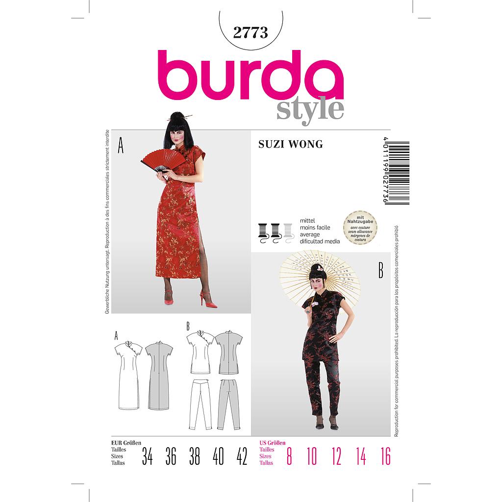 Patrón Nº2773 Burda Carnaval: Suzie Wong