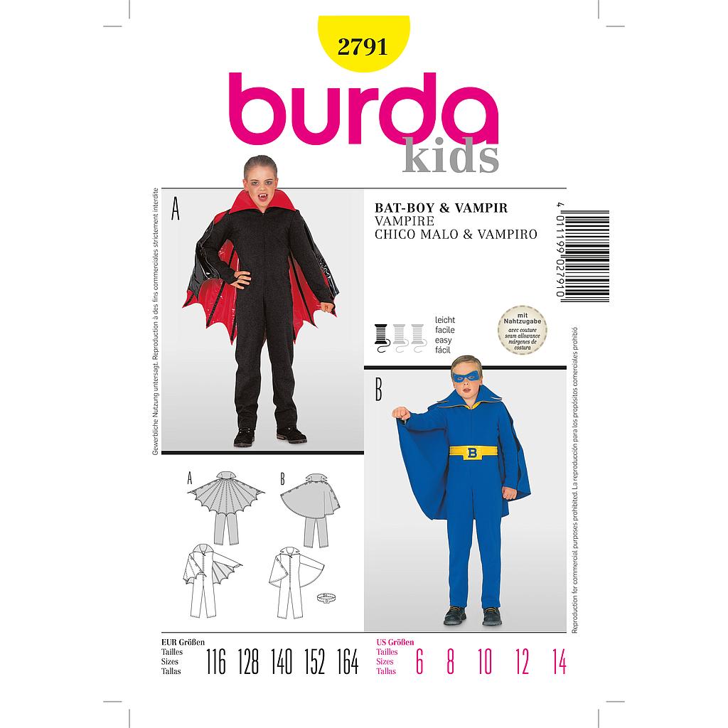 Patrón Nº2791 Burda Carnaval: Bat Boy. vampiro