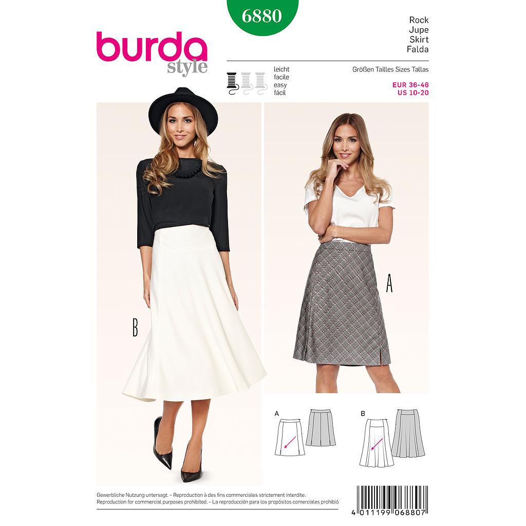 Patrón Nº6880 Burda Style: Falda